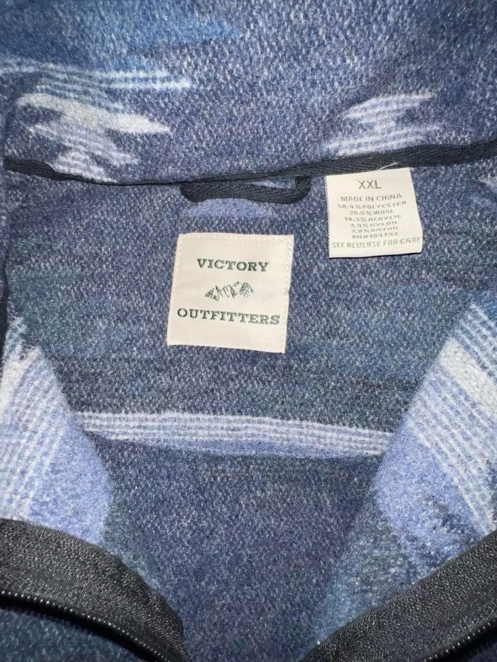 Men's Patterned Half-Zip Sweater in Blue